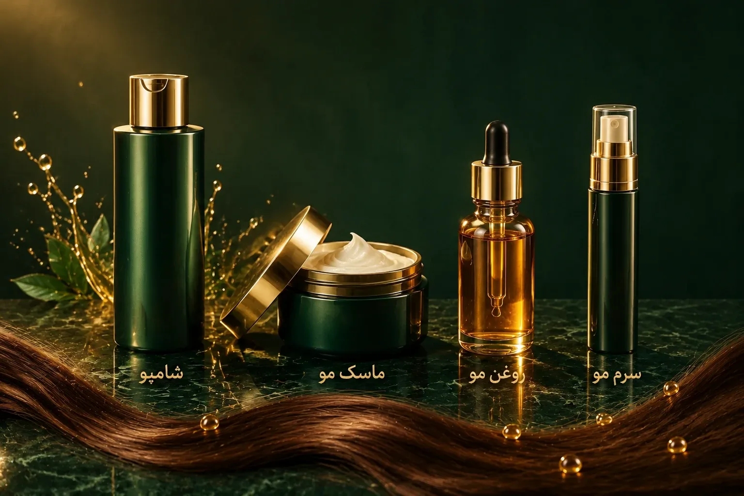 شامپو، ماسک مو، روغن و سرم مو