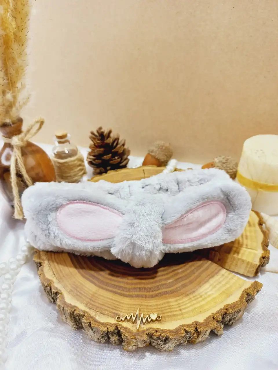 هدبند حوله ای دخترانه مدل خرگوش حلقه ای