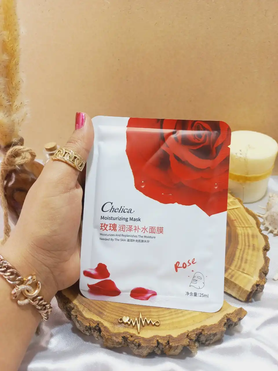 ماسک ورقه ای Chelica مدل گل رز حجم 25 گرمی کد SLK86209