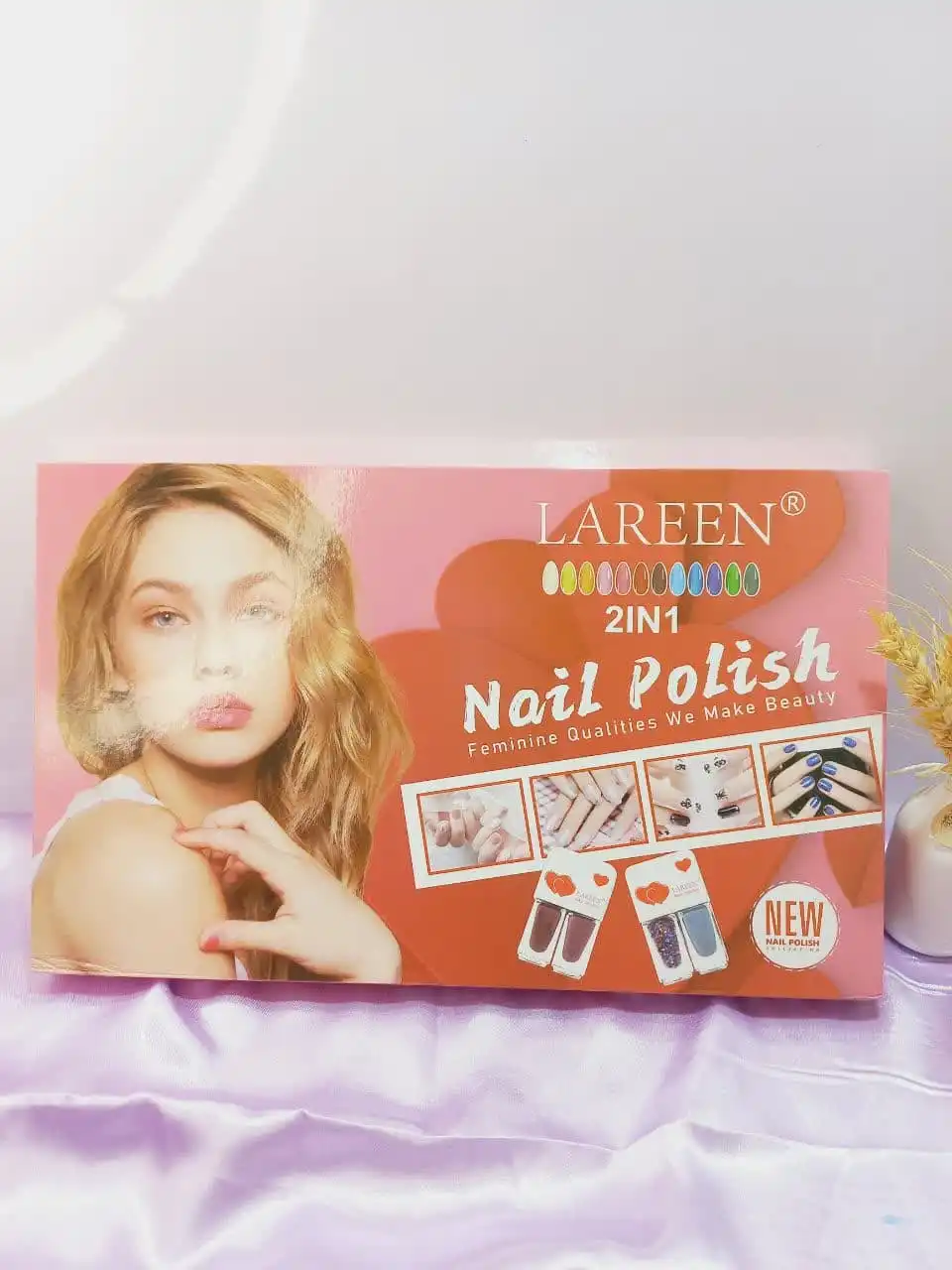 لاک دو قلو پرطرفدار کتابی نایلی پولیش لرن NAIL POLISH LAREEN کد S008 | پخش عمده