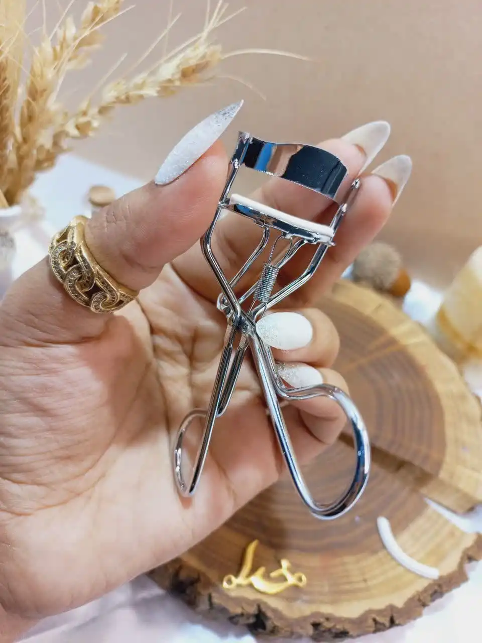 فرمژه دسته فنری تیتانیوم طلق دار مدل Pinzette Tweezers