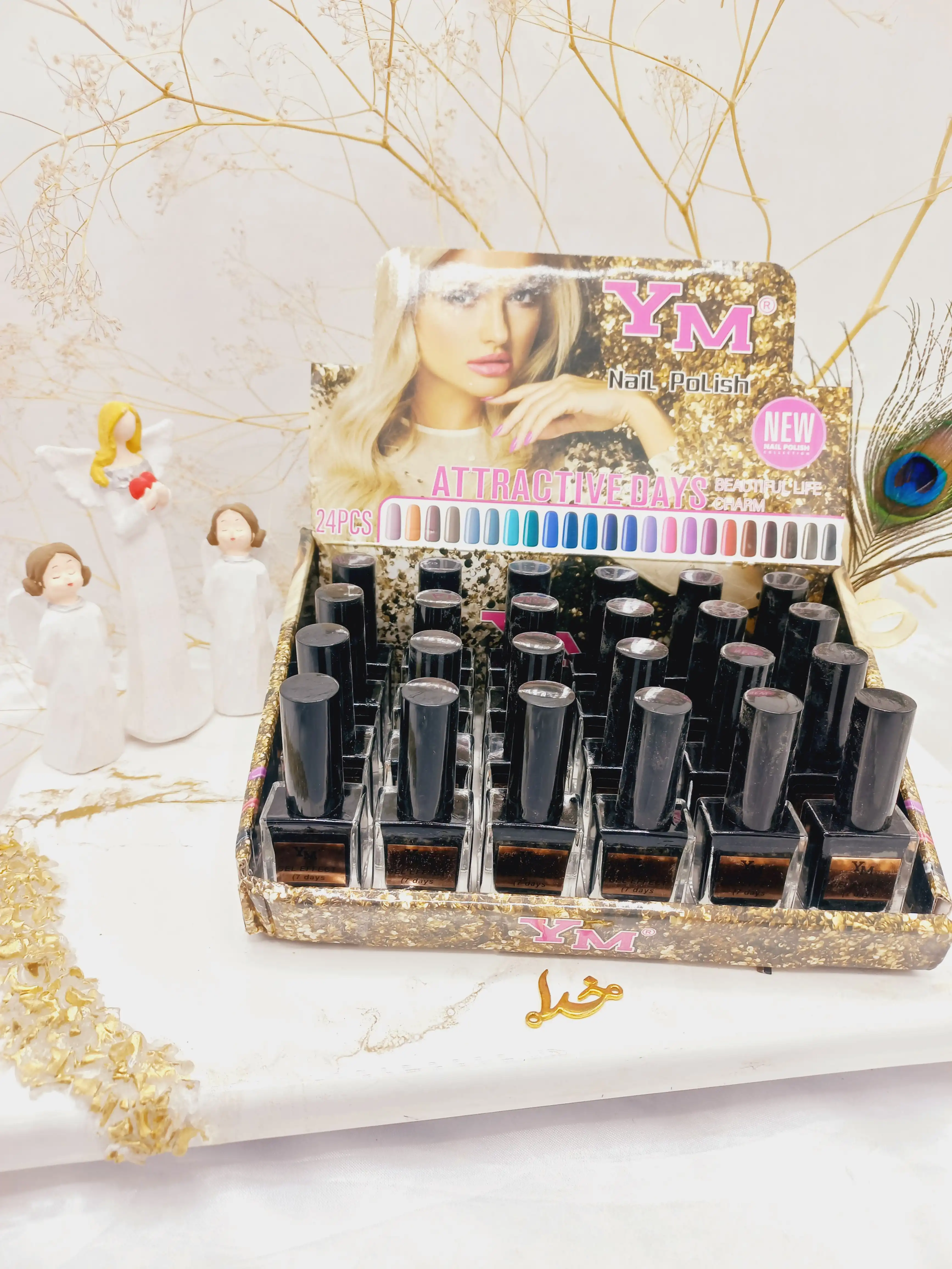 لاک ناخن پرطرفدار مشکی نایلی پولیش nail polish برند YM کد 3066N50