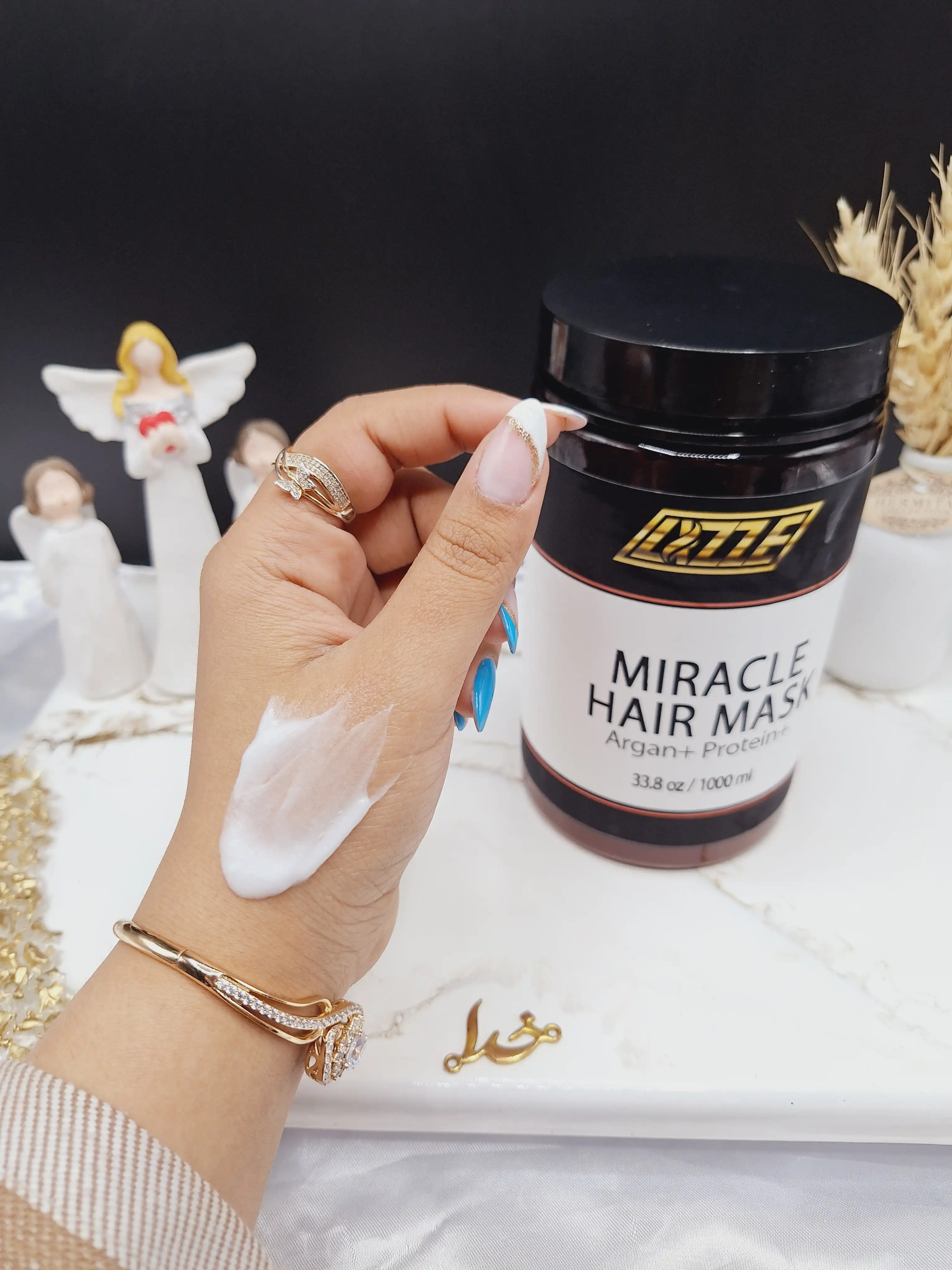 ماسک موی معجزه آسا آرگان+پروتئین وزن 1000ml برند لیز LIZZE ساخت برزیل کد 4614