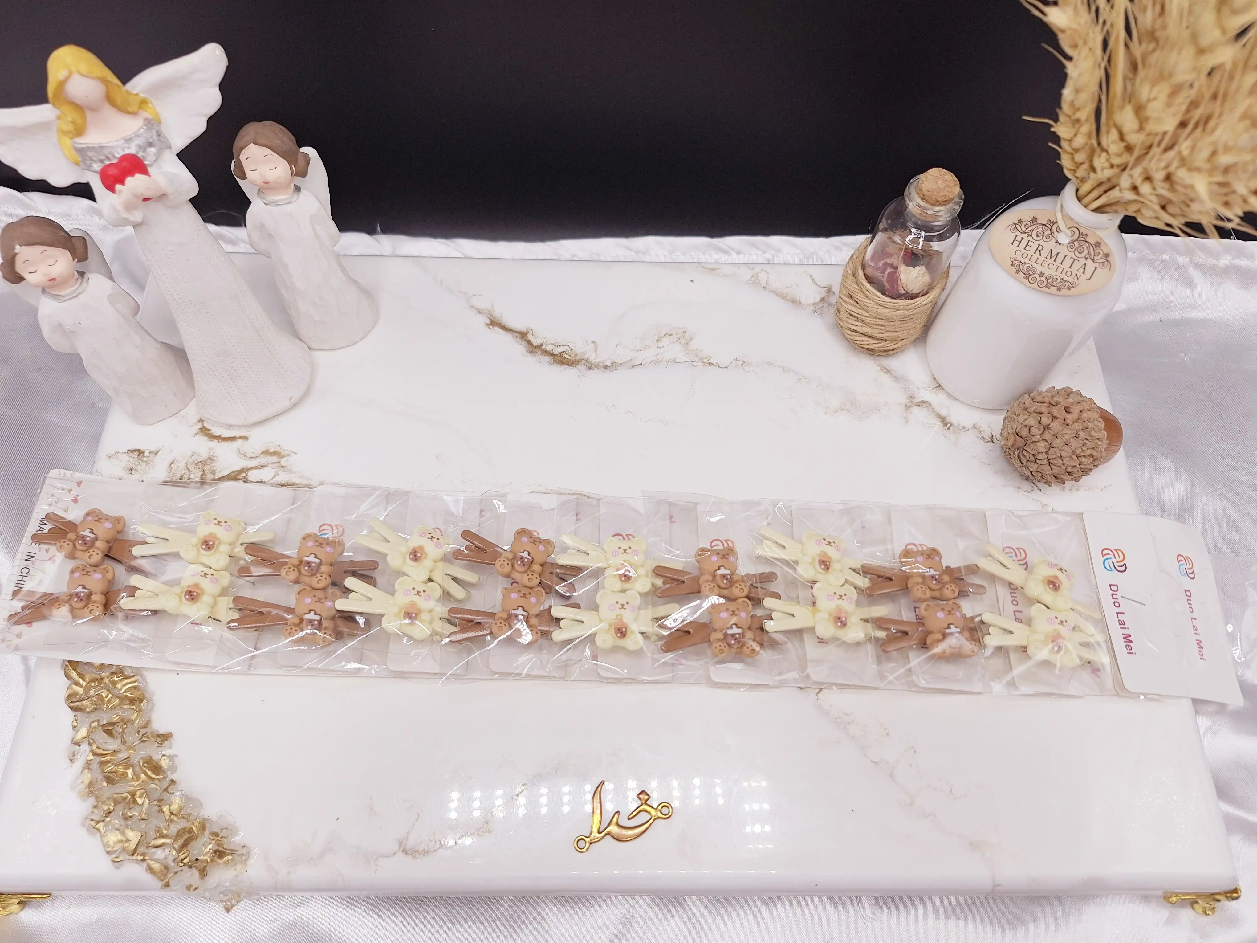 پک کارت 20عددی گیره مو طرح خرس مهربون نود