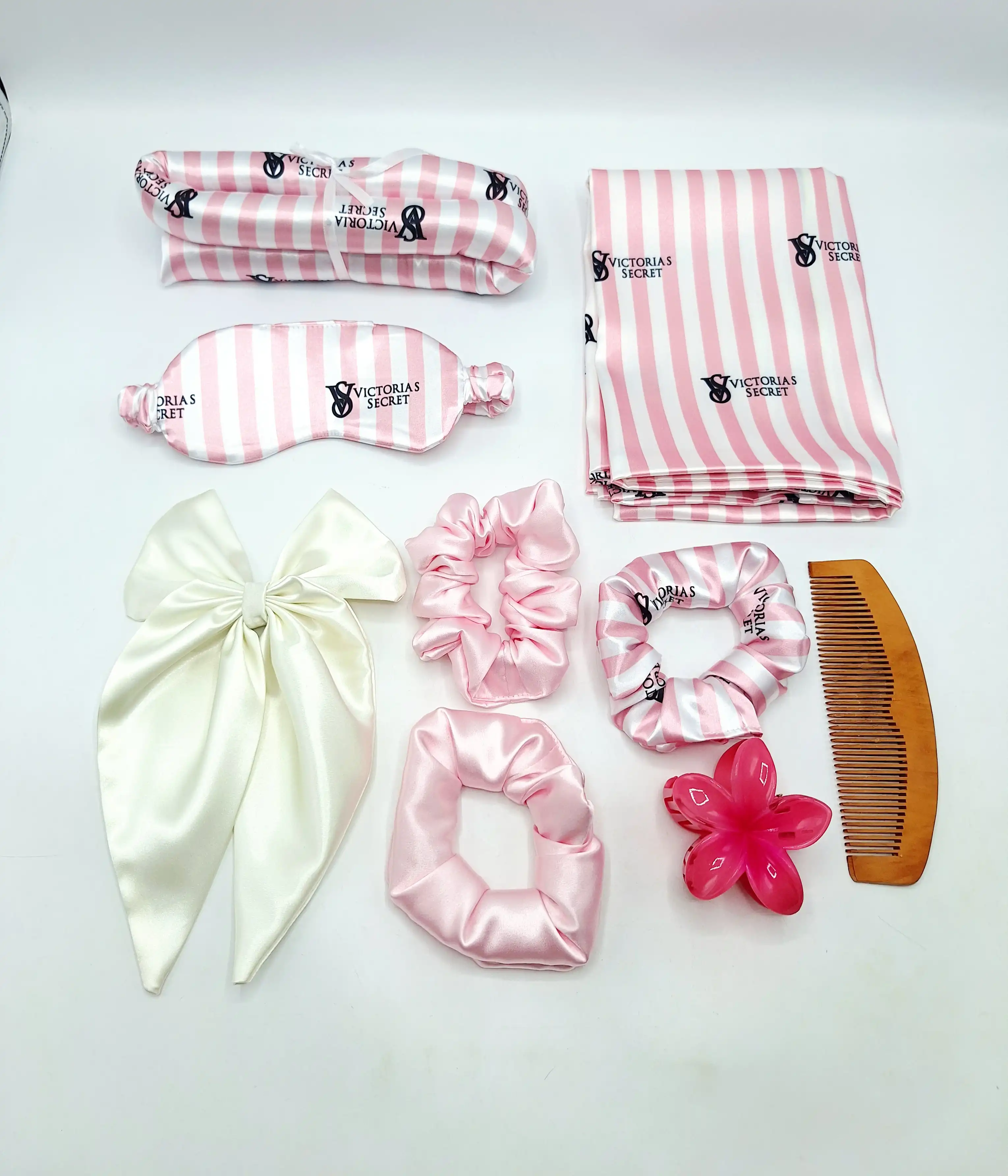 🌸✨️ست ساتن ال اکیس درجه ۱ خارجی مراقبت پوست و مو لوکس کیفیت دوخت بی نظیر 9 تیکه ( طرح ویکتوریاسکرت)🎀🥹