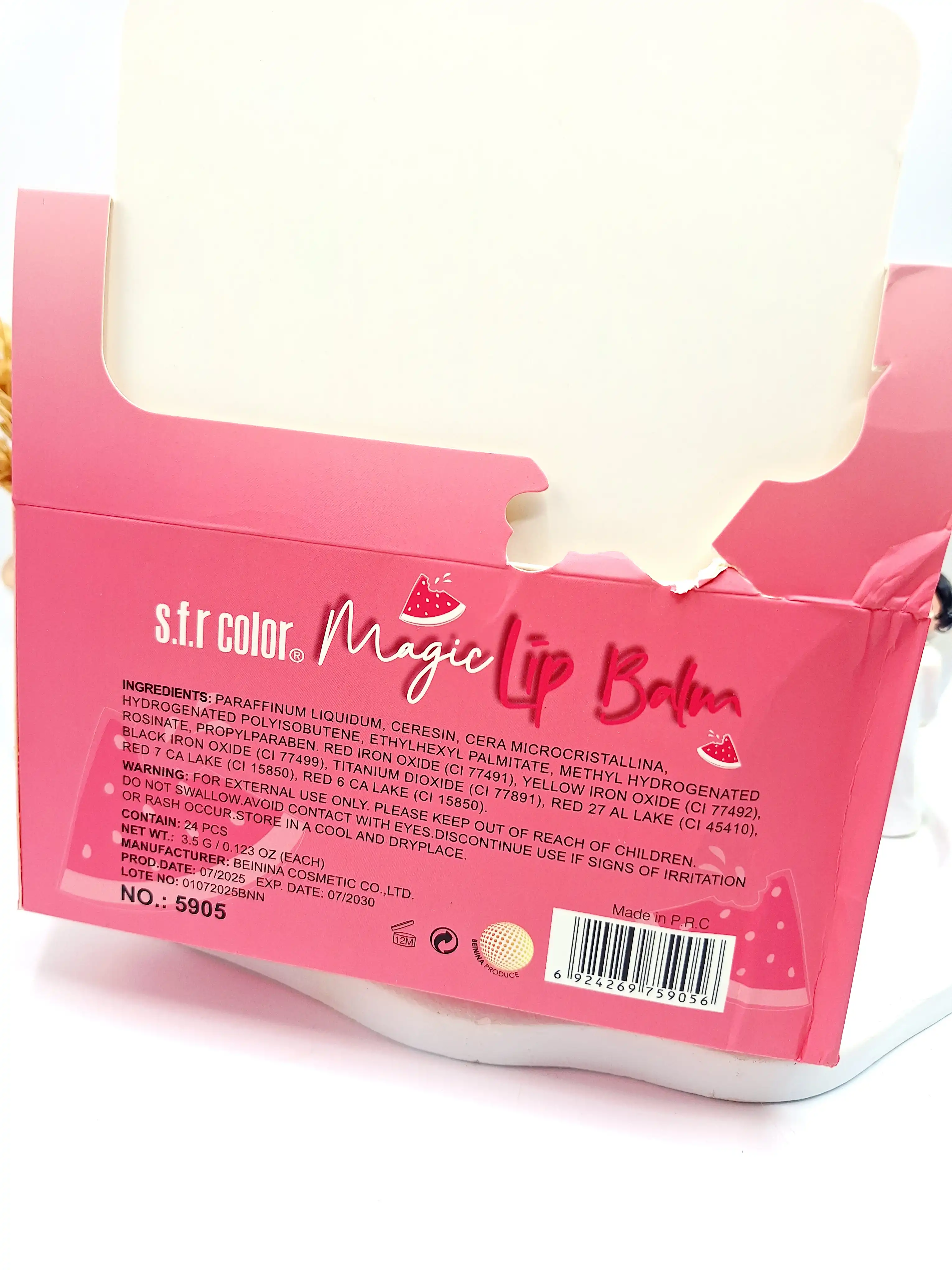 بالم لب آلبالویی قرمز رایحه هندوانه کد 5905